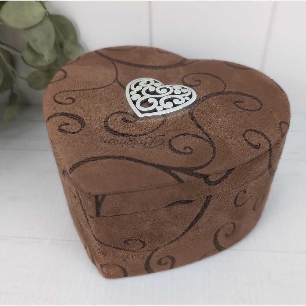 Brighton Fill Your Heart Jewelry Box Brown Suede Brown 3 Trays Compartments Y2K